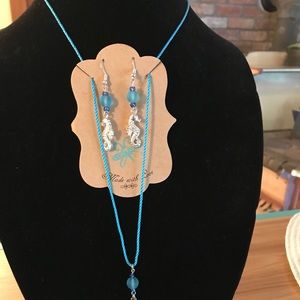Seahorse Necklace and matching earrings